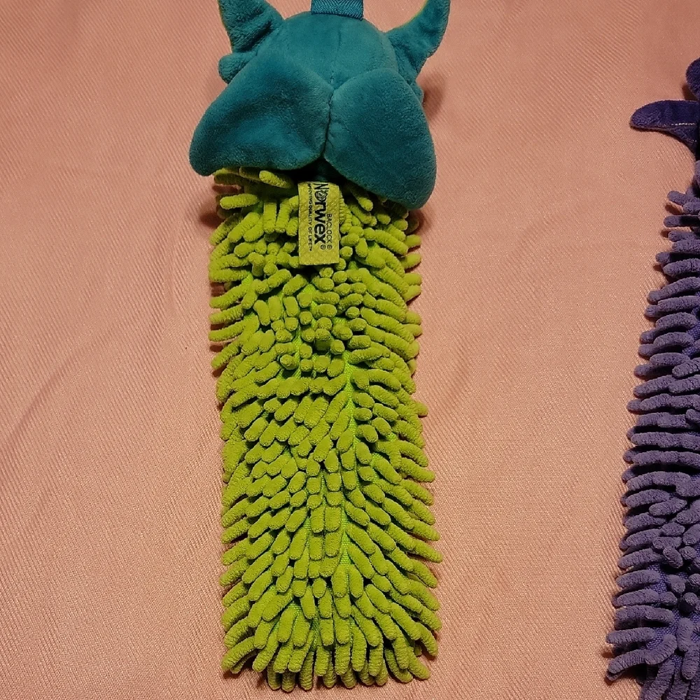 Norwex Plush Chenille Stick Toys in Lime Green & Teal